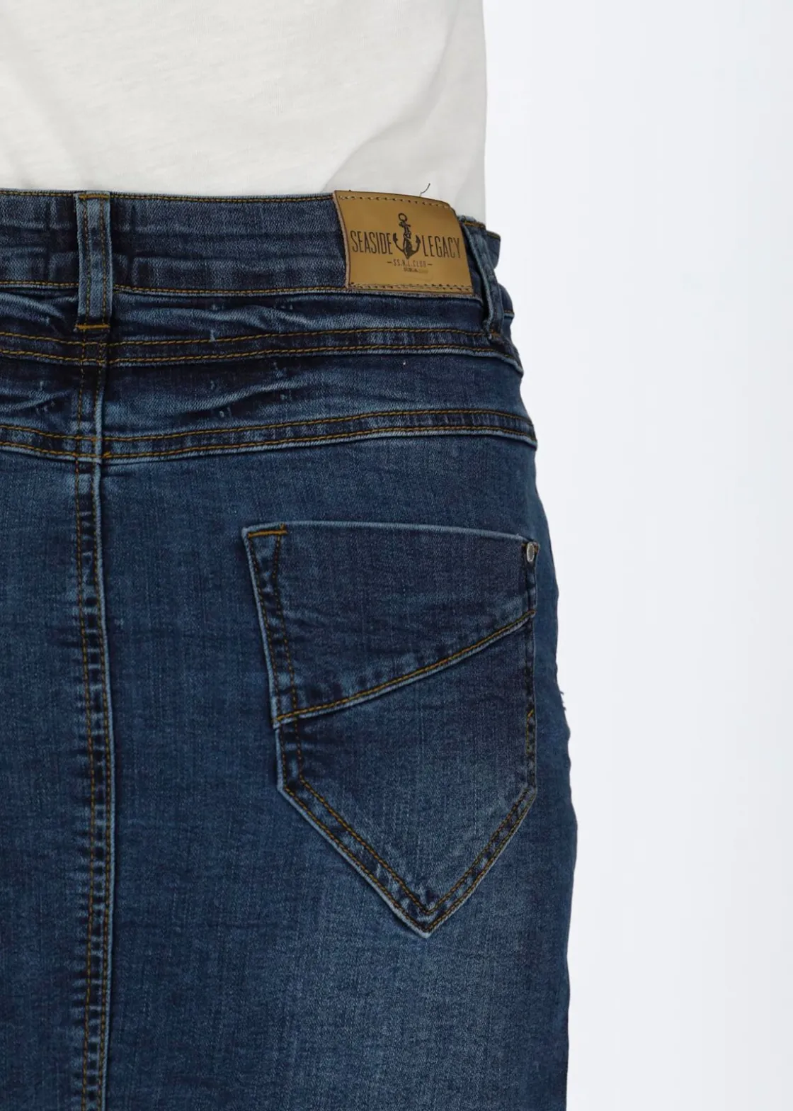 New Seaside Acapulco Beach Skirt Denim Blue