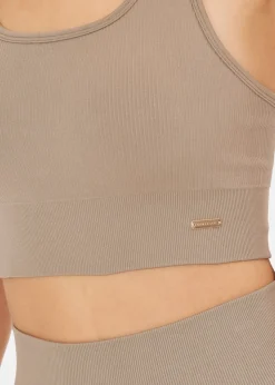 Clearance Athlecia Aideny W Seamless Rib Bra Desert Taupe