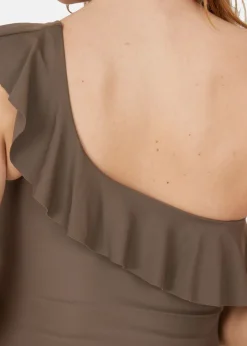 Sale Athlecia Aralei W One Shoulder Swimsuit Major Brown