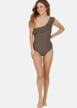 Sale Athlecia Aralei W One Shoulder Swimsuit Major Brown