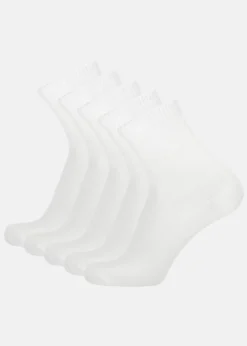 Clearance X-trail Bamboo Sport Sock 5-Pack White