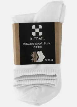 Clearance X-trail Bamboo Sport Sock 5-Pack White