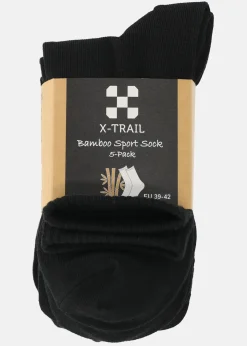 Discount X-trail Bamboo Sport Sock 5-Pack Black