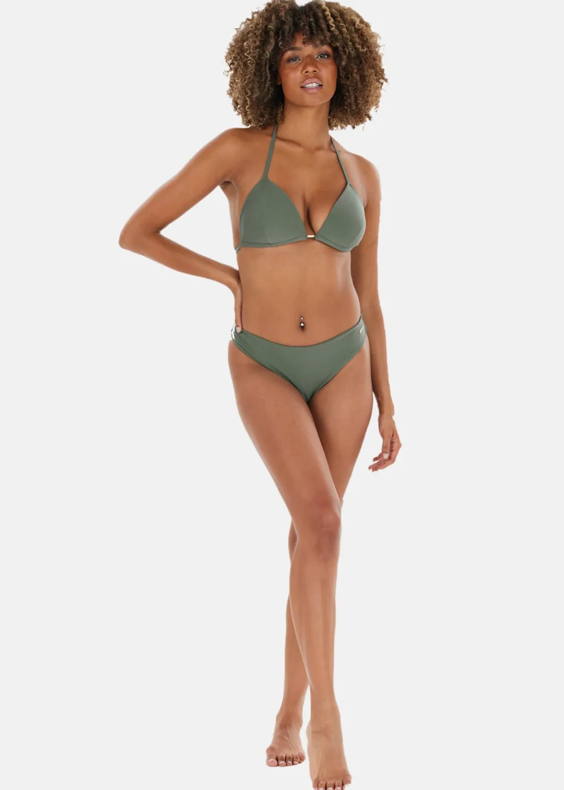 New Athlecia Bay W Bikini High Leg Bottom Balsam Green