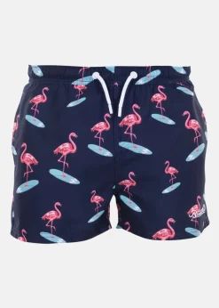 Hot Blount & Pool Beachshorts Navy Surfing Flamingo