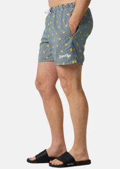 Blount & Pool Beachshorts Navy Stripe Duck