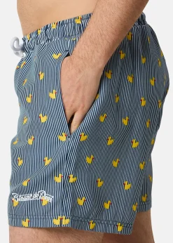 Blount & Pool Beachshorts Navy Stripe Duck