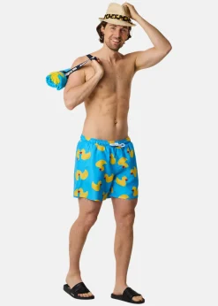 New Blount & Pool Beachshorts Blue Yellow Duck