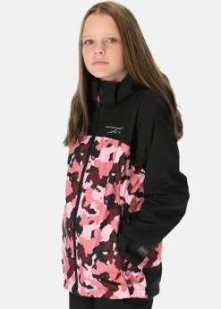Outlet Swedemount Bodö Rain Jacket JR Black/Pink Camouflage