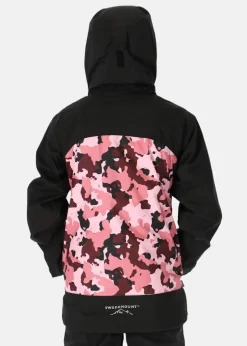Outlet Swedemount Bodö Rain Jacket JR Black/Pink Camouflage