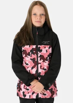 Outlet Swedemount Bodö Rain Jacket JR Black/Pink Camouflage