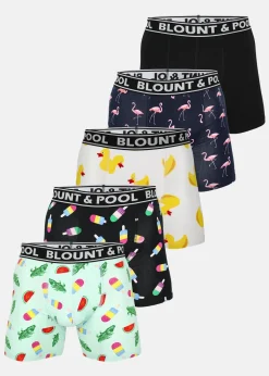 Online Blount & Pool Boxer Shorts 5-pack White Yellow Duck