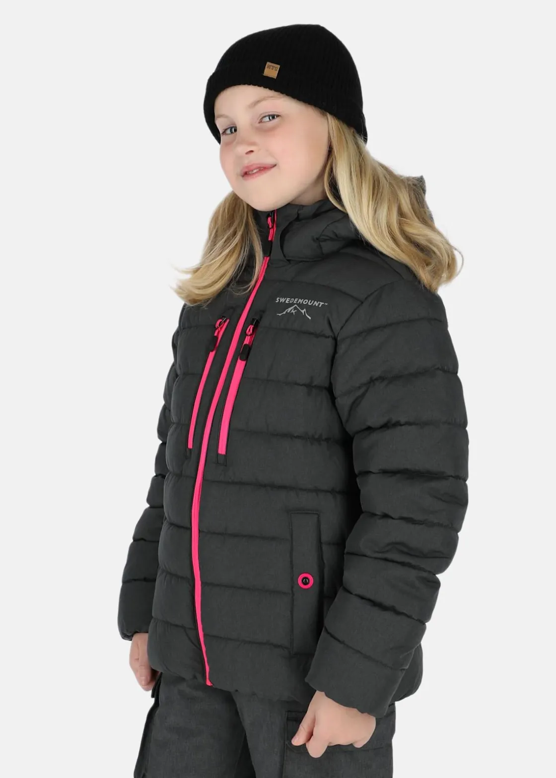 Hot Swedemount Branäs Jacket JR 2.0 Charcoal Melange/ Fresh Pink