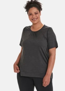 Outlet Q-collection Bree W Melange S/S Tee Black