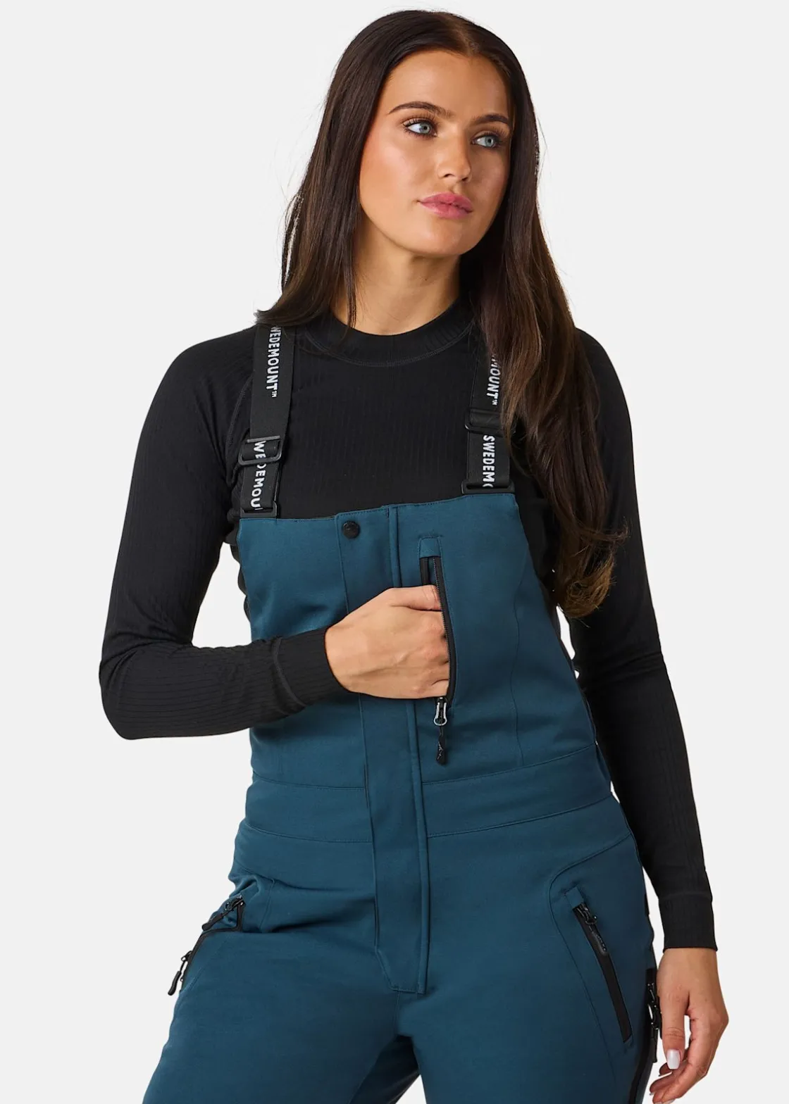 Best Swedemount Cervinia Bib Pants W Dk. Steel Green/Black