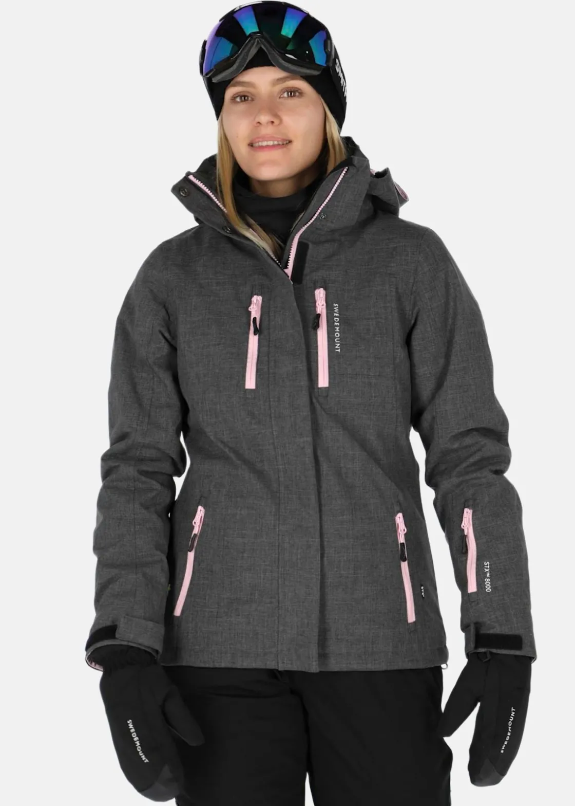Swedemount Cervinia Jacket W Charcoal Melange/Lt.Pink