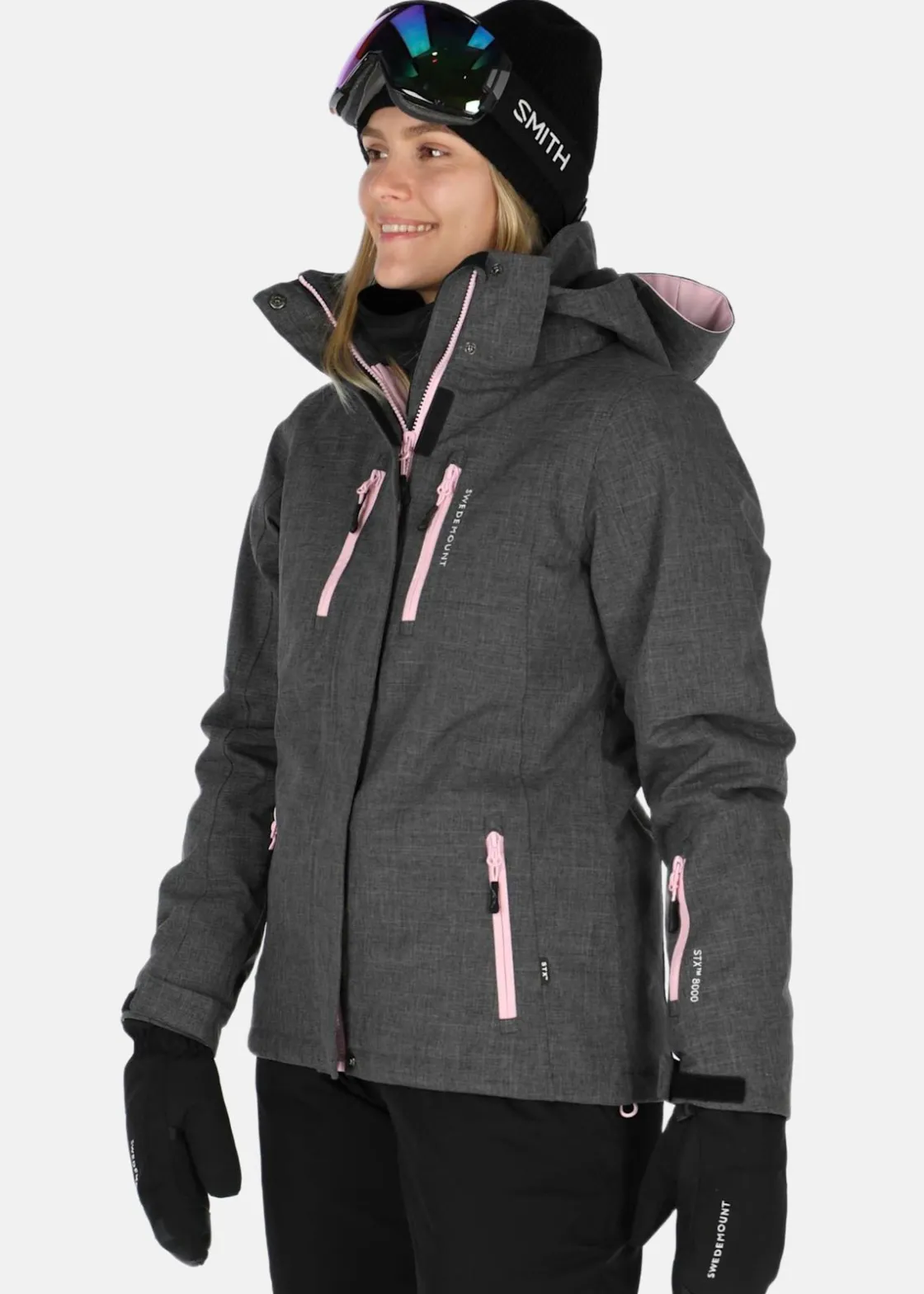 Swedemount Cervinia Jacket W Charcoal Melange/Lt.Pink