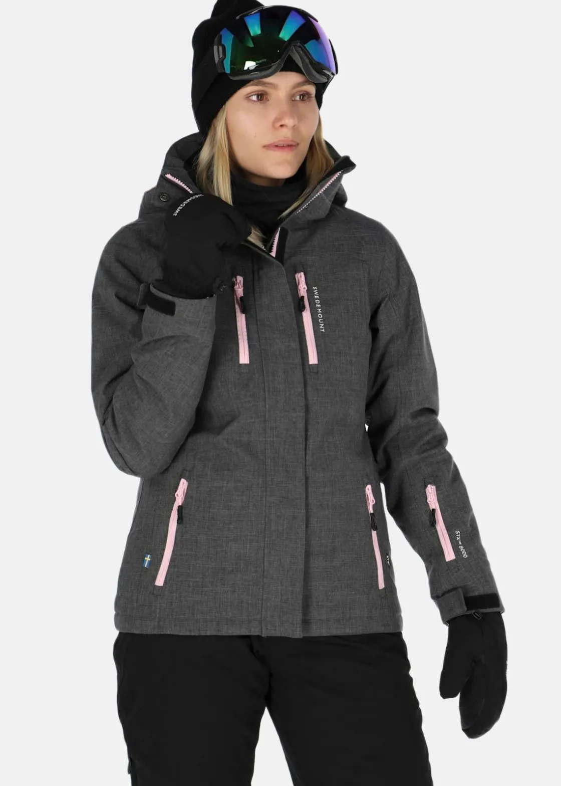 Swedemount Cervinia Jacket W Charcoal Melange/Lt.Pink