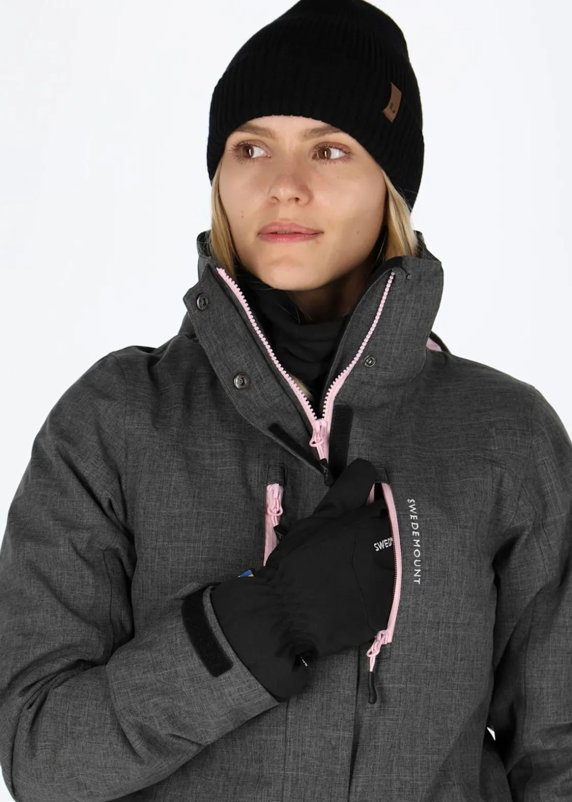 Swedemount Cervinia Jacket W Charcoal Melange/Lt.Pink