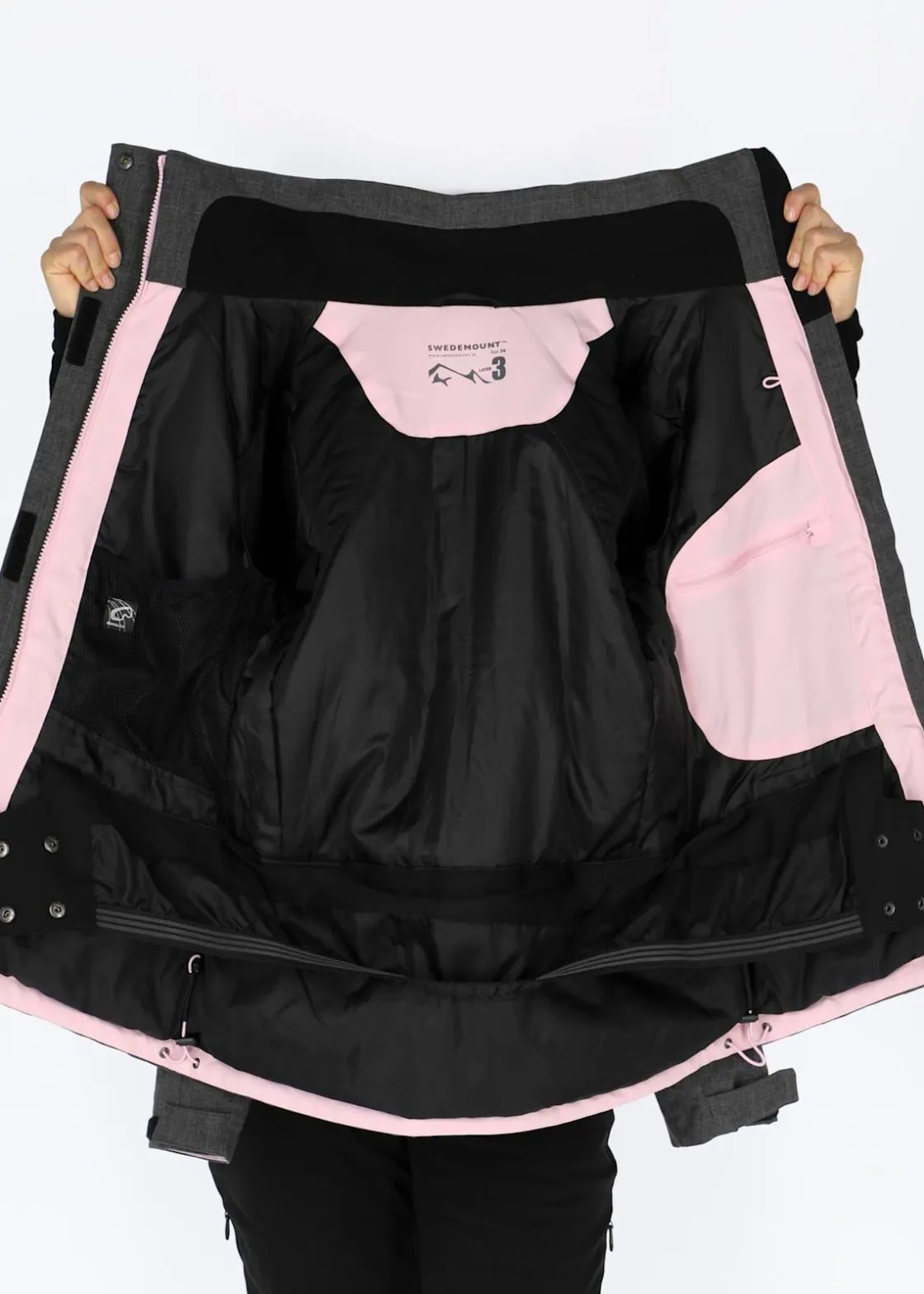 Swedemount Cervinia Jacket W Charcoal Melange/Lt.Pink