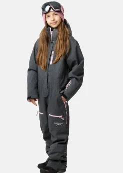 Swedemount Cervinia Skisuit JR Charcoal Melange/Light Pink