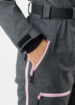 New Swedemount Cervinia Skisuit Long W Charcoal Melange/Light Pink
