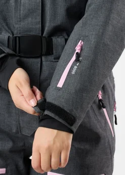 New Swedemount Cervinia Skisuit Long W Charcoal Melange/Light Pink