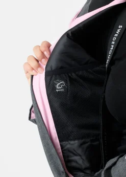 New Swedemount Cervinia Skisuit Long W Charcoal Melange/Light Pink