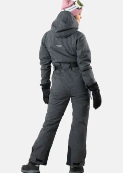 New Swedemount Cervinia Skisuit Long W Charcoal Melange/Light Pink