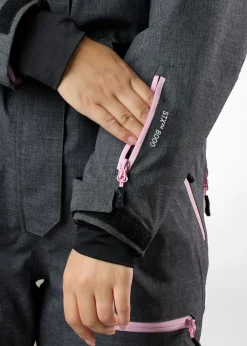 New Swedemount Cervinia Skisuit Long W Charcoal Melange/Light Pink