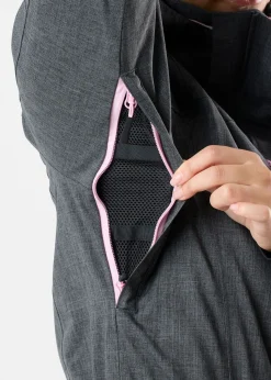 New Swedemount Cervinia Skisuit Long W Charcoal Melange/Light Pink