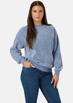 Discount Swedemount Chenille Lounge Crew Neck W Dusty Blue
