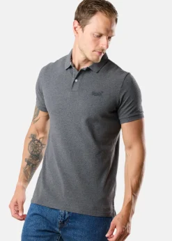Best Superdry CLASSIC PIQUE POLO Rich Charcoal Marl