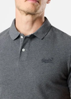 Best Superdry CLASSIC PIQUE POLO Rich Charcoal Marl