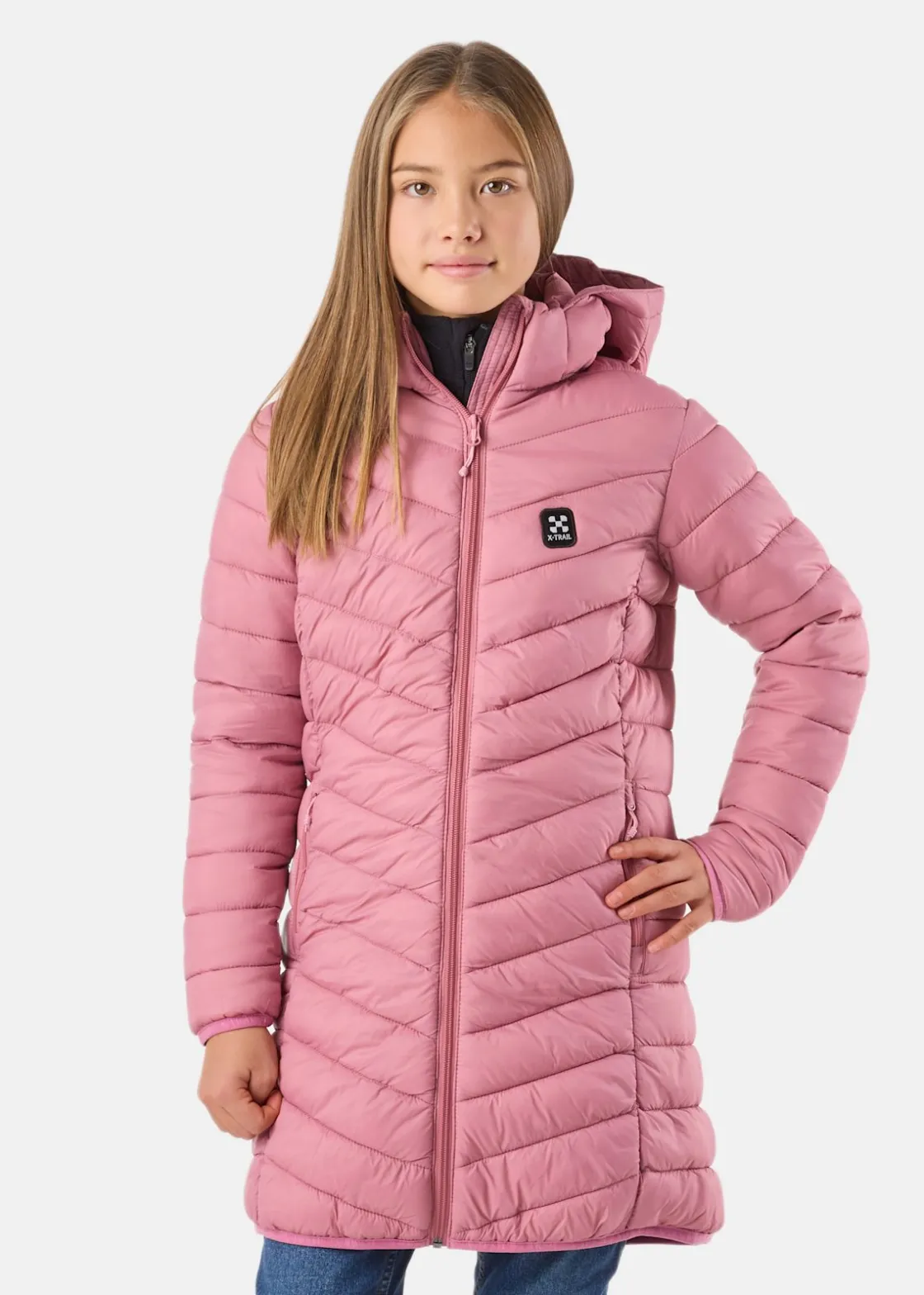 X-trail Colorado Lightweight Hooded Coat JR Dusty Rose