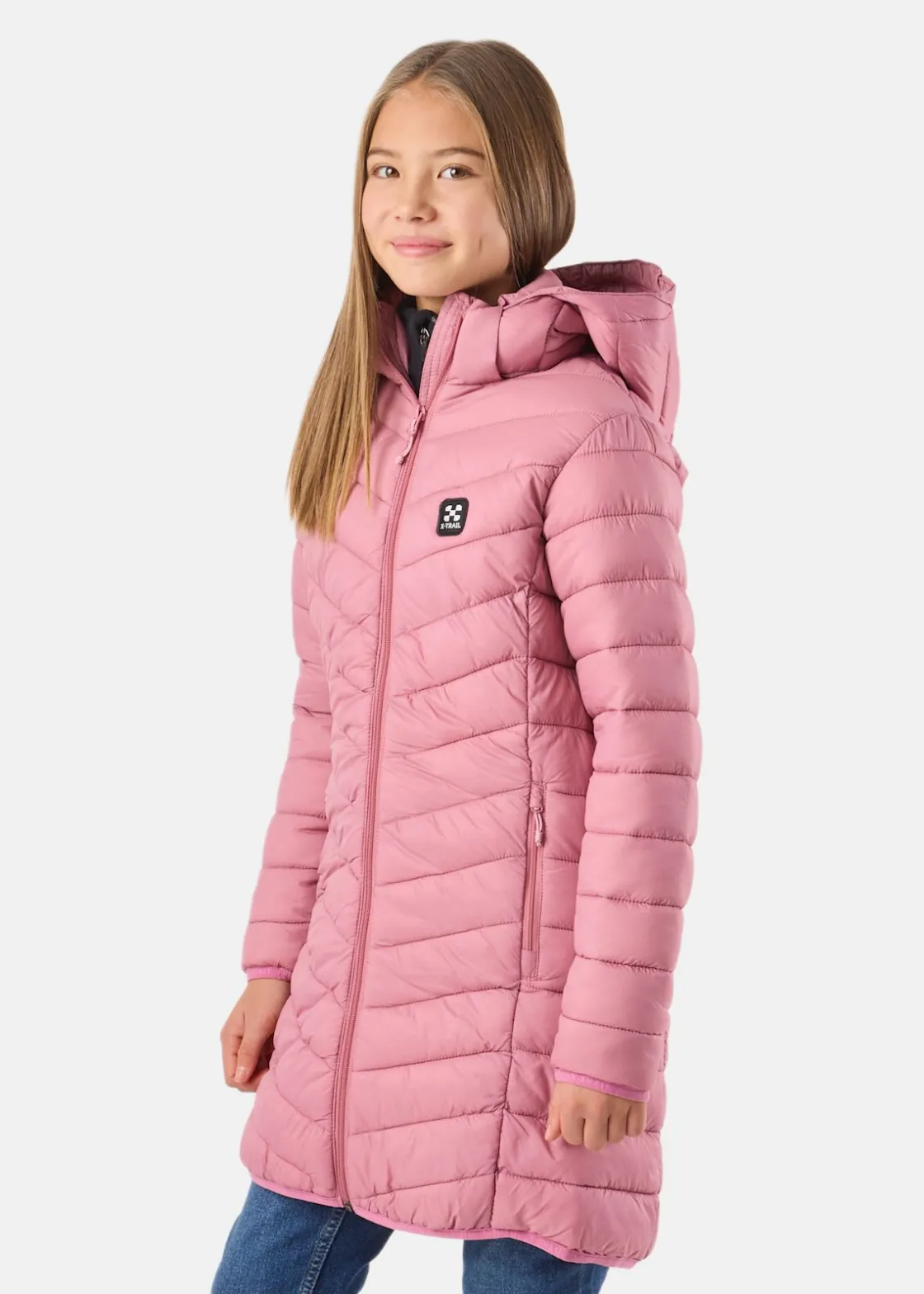 X-trail Colorado Lightweight Hooded Coat JR Dusty Rose
