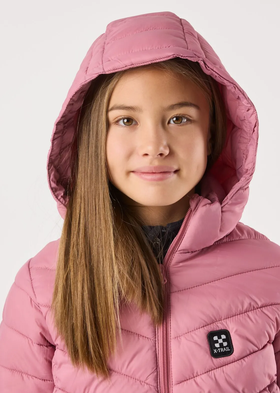 X-trail Colorado Lightweight Hooded Coat JR Dusty Rose