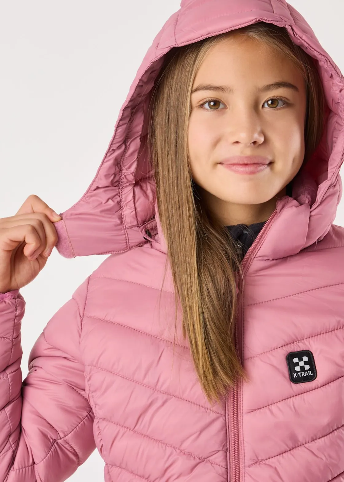 X-trail Colorado Lightweight Hooded Coat JR Dusty Rose
