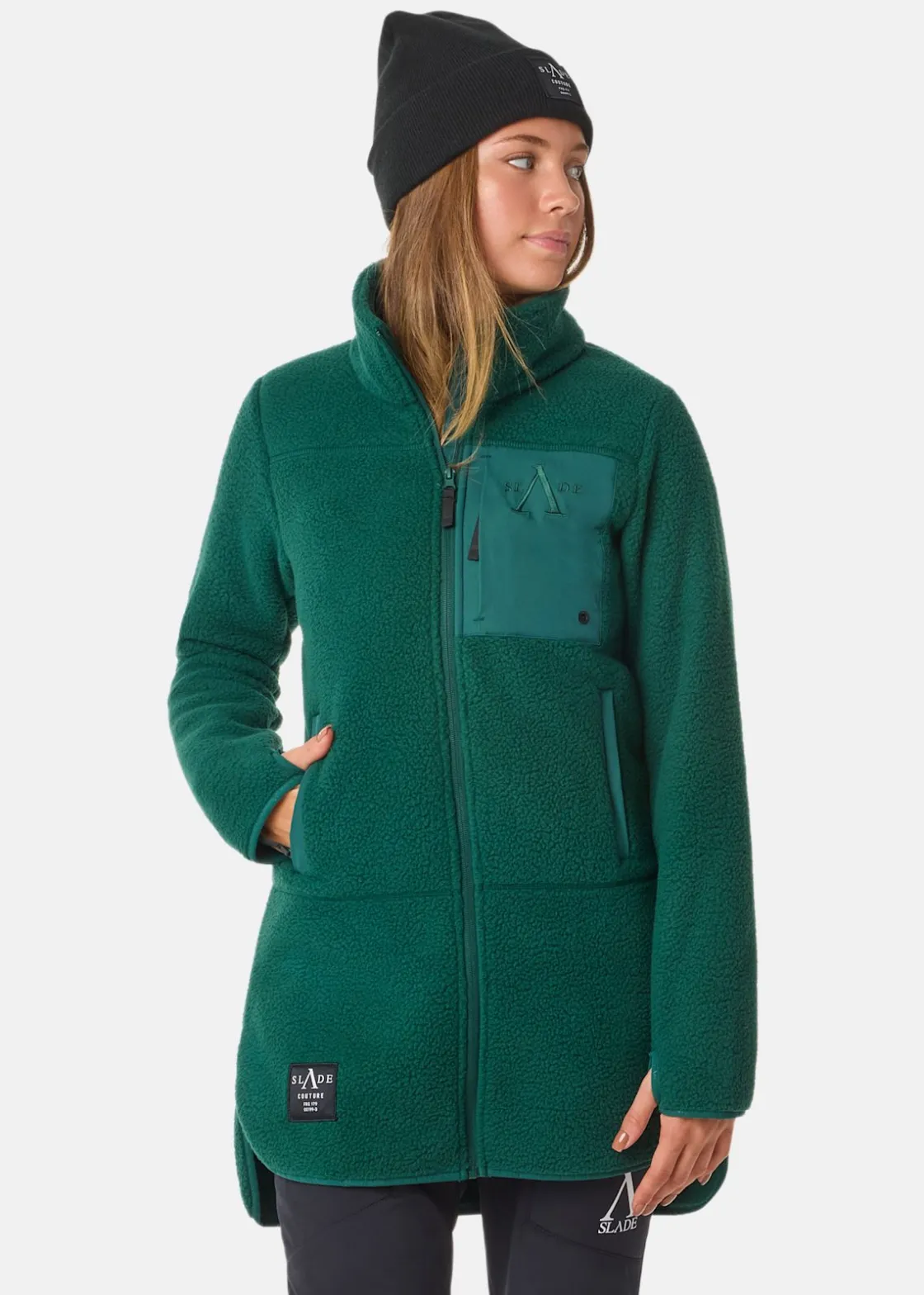 Discount Slade Colorado Pile Coat W Emerald Green