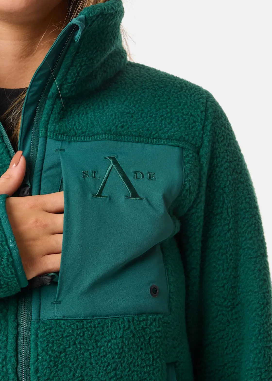 Discount Slade Colorado Pile Coat W Emerald Green