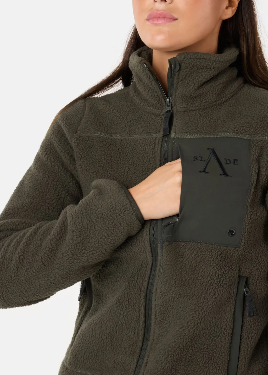 Clearance Slade Colorado Pile Coat W Olive