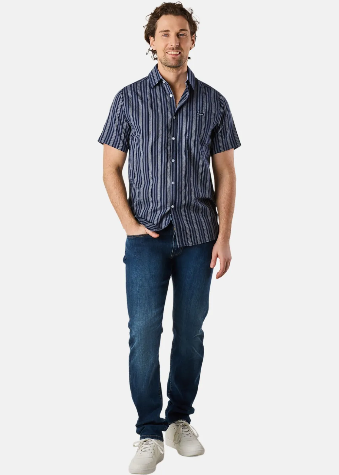 Outlet Seaside Coos Bay Shirt Navy Stripe