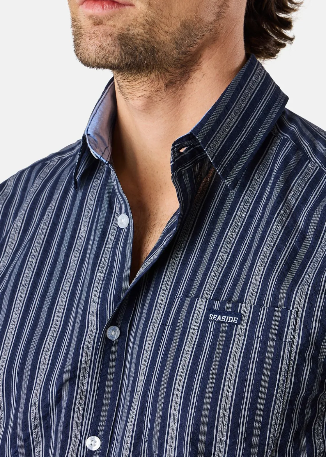 Outlet Seaside Coos Bay Shirt Navy Stripe