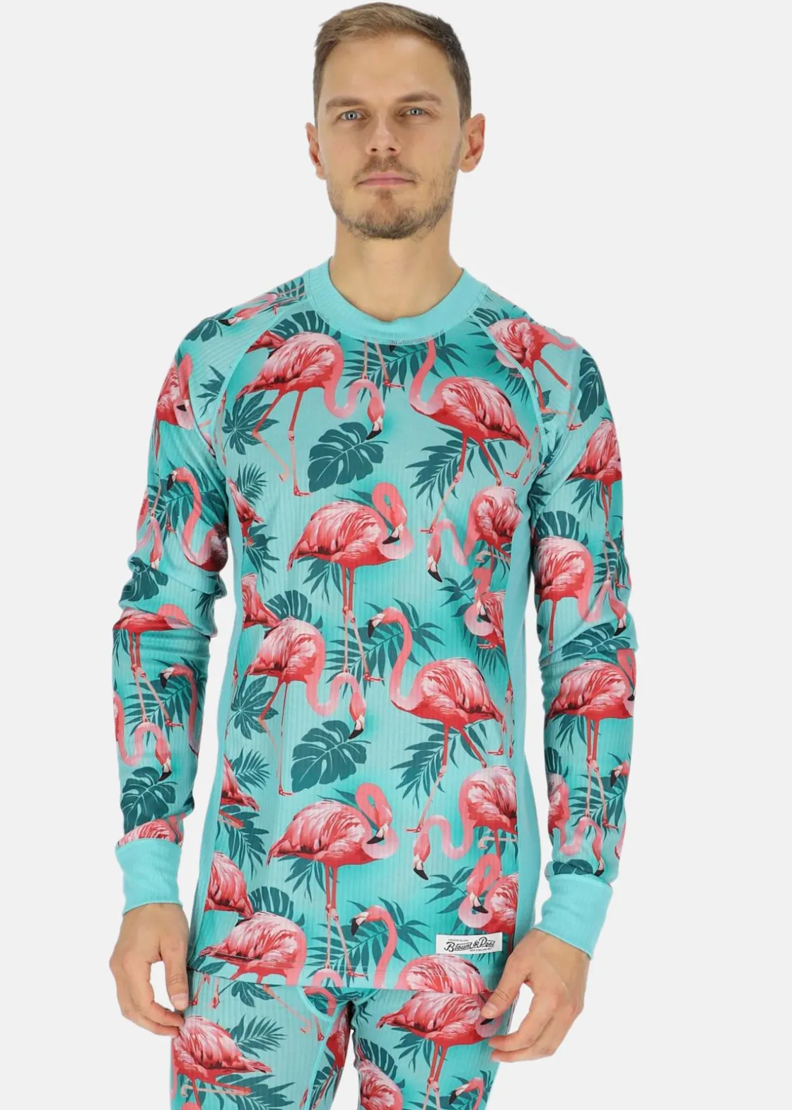Outlet Blount & Pool Crewneck L/S Baselayer Flamingo AoP