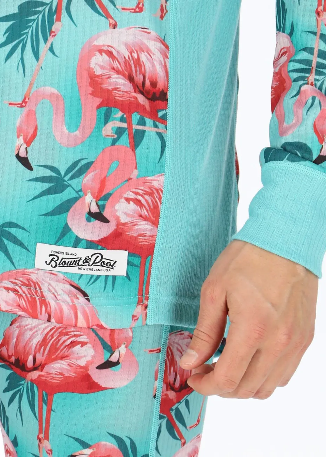 Outlet Blount & Pool Crewneck L/S Baselayer Flamingo AoP