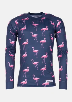New Blount & Pool Crewneck L/S Baselayer Navy Flamingo