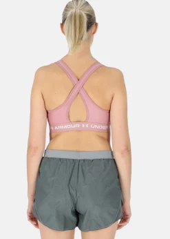 Clearance Under Armour Crossback Mid Bra Pink Elixir