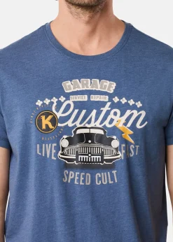 Discount Koppartrans Custom Tee Denim Blue Melange