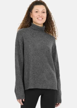 Sale Athlecia Daviana W Knitted High Neck Dark Grey Melange
