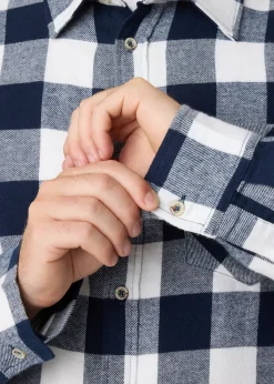 Outlet Denim Factory Denver Flannel Shirt II Navy/White Check